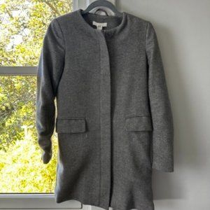 HM grey zip up wool coat